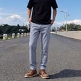 thumbnail image 7 of GINGTTO Men‘s Stretch Pinstripe Chino Pants, Slim Fit, 7 of 7