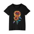 thumbnail image 2 of HERESOM Toddler Girls Summer Top Cotton T-shirt Fashion Cute Round Neck Print Tee Short Sleeve Top,3T-10Y, 2 of 5