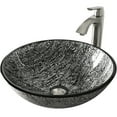 thumbnail image 4 of VIGO Glass Round Vessel Bathroom Sink in Titanium Gray with Linus Faucet and Pop-Up Drain in Brushed Nickel, 4 of 10