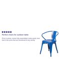 thumbnail image 2 of Commercial Grade 4 Pack Blue Metal Indoor-Outdoor Chair with Arms, 2 of 9