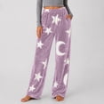 thumbnail image 6 of Kezqiaxn Comfy Pants Women Fleece Stretchy High Waisted Warm Lounge Pants with Pockets Fall Pajama Bottoms Plus Size Fashion Purple A XXXL, 6 of 9