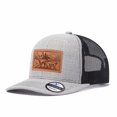 thumbnail image 6 of Vergiac Hunting Season Elk, Gun & Hunting Dog Leather Patch Mesh Trucker Hat, Men Breathable Adjustable Baseball Cap for Travel Outdoor Daily Outfits, 6 of 6