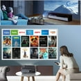 thumbnail image 2 of 5000 Lumens Android Projector, FLZEN F1A 1080p Native Projector WiFi Bluetooth, Home Theater Projector 50"-300", Airplay Miracast Screen Mirroring, HDMI USB VGA Game Consoles TV Stick PC Compatible, 2 of 13