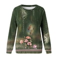 thumbnail image 4 of Women's Workout Tops Fall Winter Relaxed Fit Crew Neck Long Sleeve Bell One Shoulder Curve Hem Graphiprint Leisure Cotton Hoodies Pullover(AG,L), 4 of 4