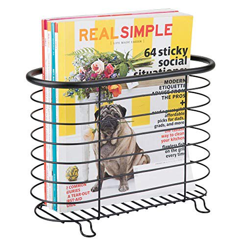 mDesign Decorative Metal Farmhouse Magazine Holder and Organizer Bin