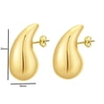 thumbnail image 4 of Pendientes de gota de agua dorada, nicho, pendientes de diseño avanzado europeo y americano, pendientes de temperamento únicos, 4 of 6