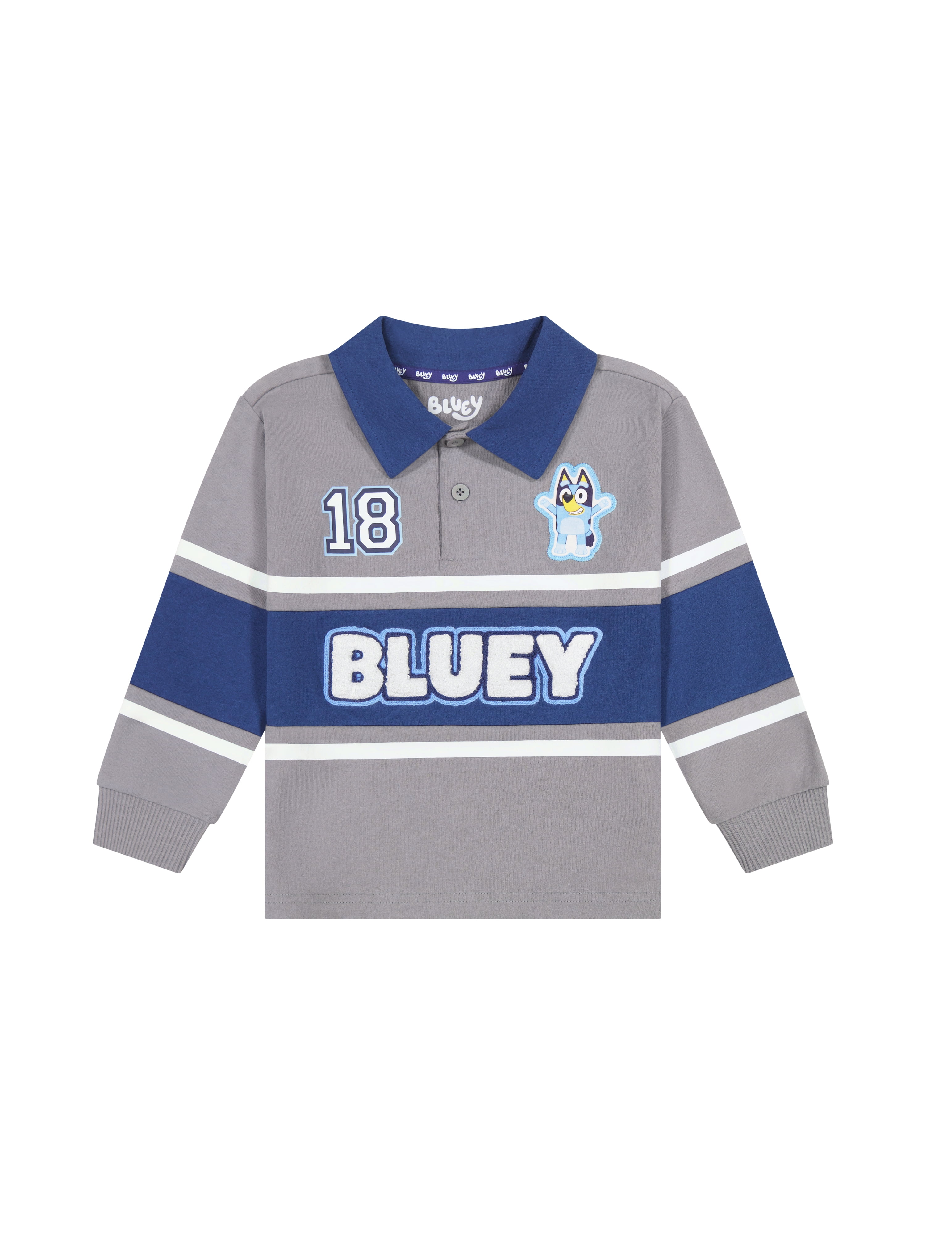 Toddler Boy Bluey Long Sleeve Polo Shirt, Sizes 12 Months - 5T