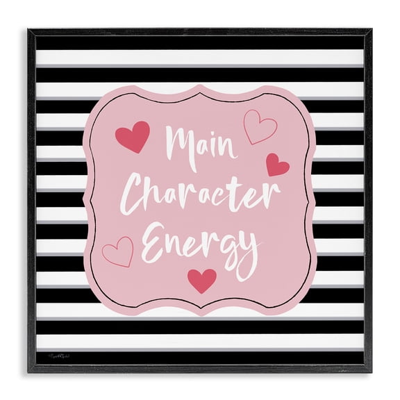 Stupell Industries Glam Main Character Energy Patterned Black Framed Giclee Art, 17 x 17, by Elizabeth Tyndall