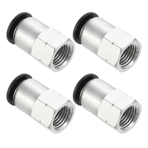 Uxcell 4 Pcs 10mm OD Tube to 1/4 Inch NPT Female Thread Push to Connect Fittings