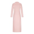 thumbnail image 5 of Wowcloth Women's Solid Color Long Sleeve Lapel Collar Slim Fit Casual Long Dress for Daily Wear, 5 of 8