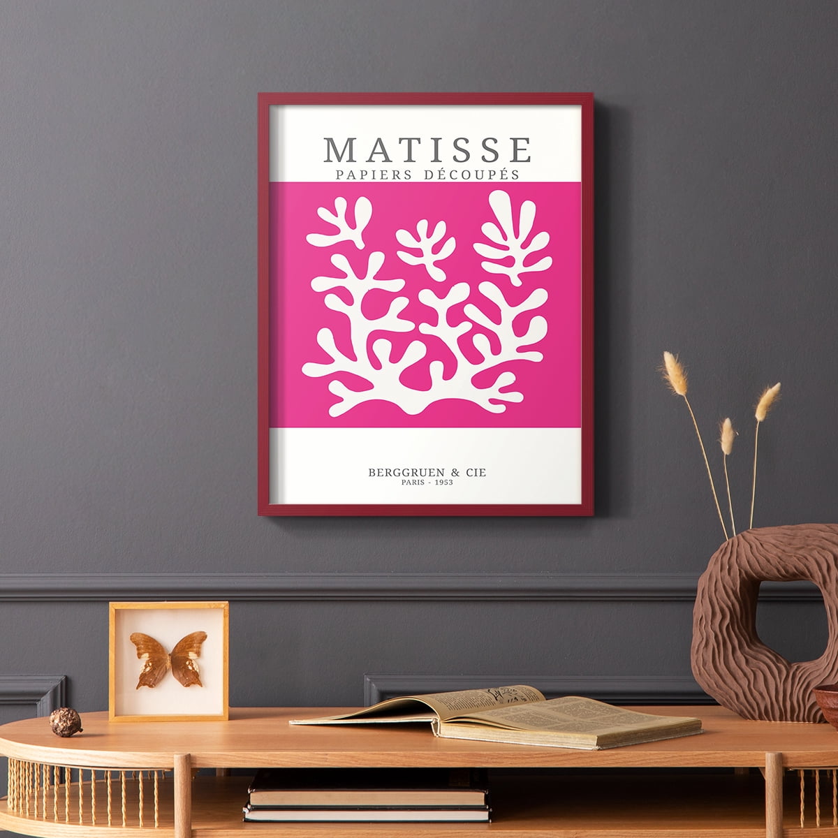 Matisse CDXXVI in Red Solid Wood Framed Print No Nail Hanging