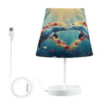 BZSMCE Table Lamp Creative Dolphins Heart Roses Simple Pattern Night Light