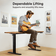 thumbnail image 4 of CHITOOMA 55" x 24" Electric Standing Desk, Adjustable Height Table with 4 Memory Pre-Set, Home Office Gaming Desk with Headphone Hook, Brown, 4 of 9