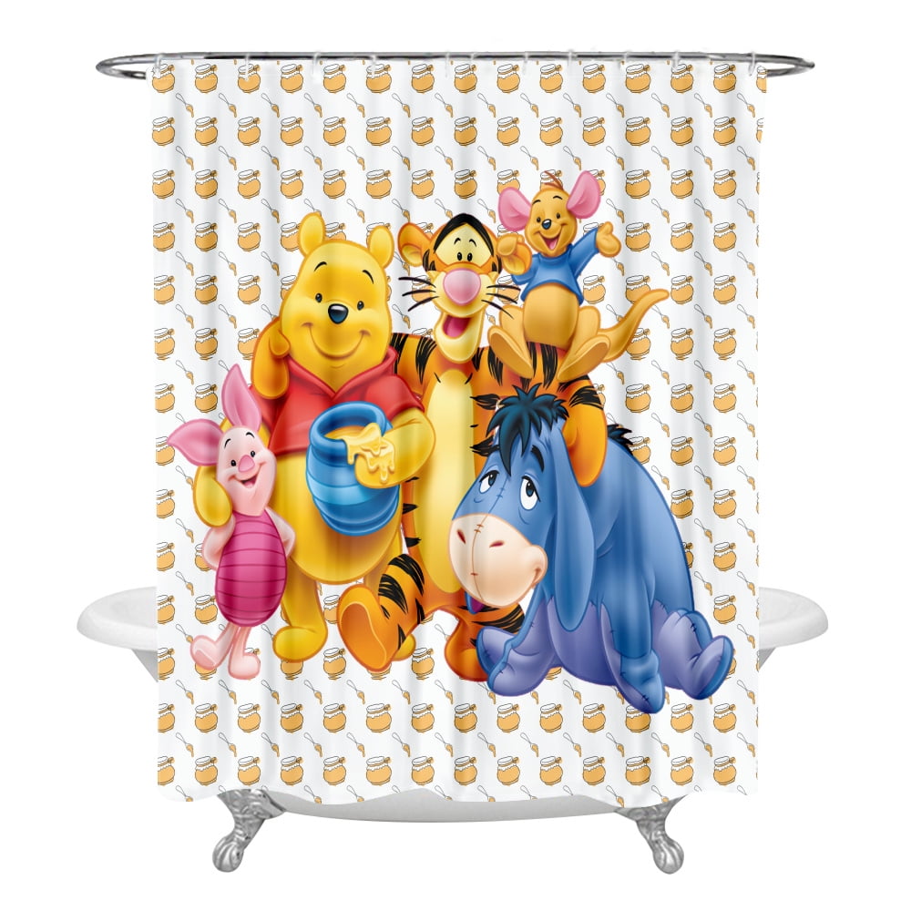Shower Curtain S90*180cm Winnie the Pooh Bathroom Decor Winnie the