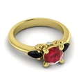 thumbnail image 3 of 2.50 T.C.W Elegant Design Round Cut Red Ruby & Black Onyx Gemstone Ring for Birthday Gift Solid 18K Yellow Gold Size 9 by Diamond-Capitals, 3 of 8