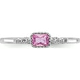 thumbnail image 4 of Sterling Silver Ss Rhodium-Plated .43Created Pink Sapphire And .02Cr. Ringsize 6 (Width 1.59) - Jbsp, 4 of 5