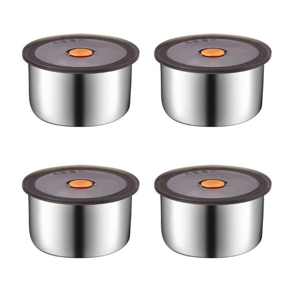 4Pcs Effective Stainless Steel Lunch Container Lunch Box with Lid For Home Use