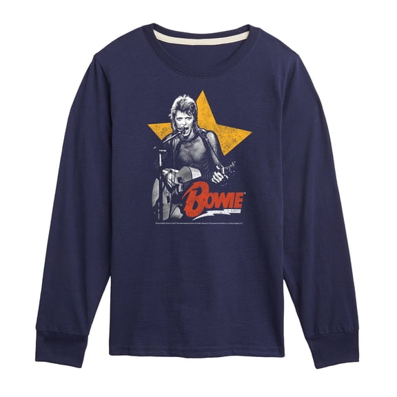 David Bowie - Bowie Guitar With Star - Toddler & Youth Long Sleeve Graphic T-Shirt