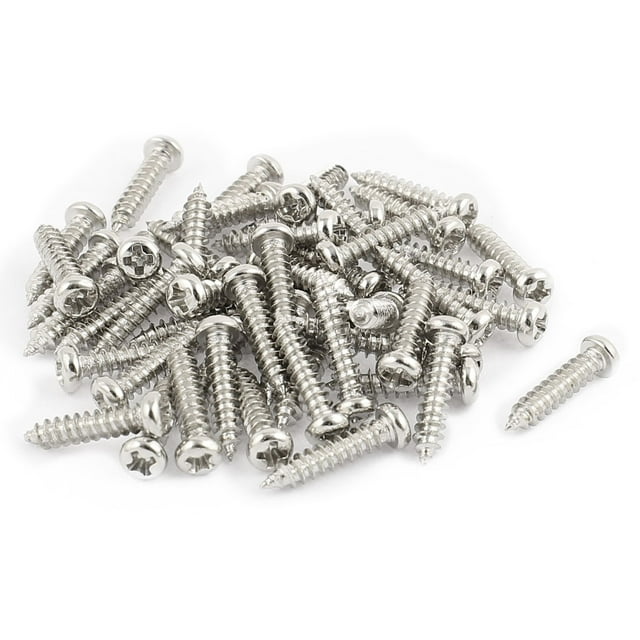 Unique Bargains 100pcs M2.5 x 12mm Acier Inoxydable Phillips Pan Tête Ronde Auto Taraudage Vis