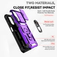 thumbnail image 3 of for Samsung Galaxy A13 4G Case Heavy Duty Military Grade Protection,Camera Lens Slide Protection & 360°Rotate Magnetic Car Mount Holder Kickstand Rugged Shockproof Drop Hard Shell,Purple, 3 of 9
