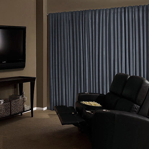 Solid Blackout Home Theater Curtain, Media Room Curtains Blackout