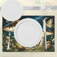 thumbnail image 3 of Ambesonne Aesthetic Place Mats Set of 4, Enchanting Night Forest, Standard Size, Dark Blue and Pale Brown, 3 of 5