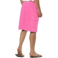 thumbnail image 3 of Unique Bargains Men's Summer Solid Drawstring Elastic Waist Beach Pool Board Shorts 38 Pink, 3 of 6