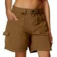 thumbnail image 2 of Jxximdong Cargo Shorts for Women, Women Cargo Shorts Summer Loose Hiking Shorts with Pockets, Brown Women's Casual Shorts, 2 of 7