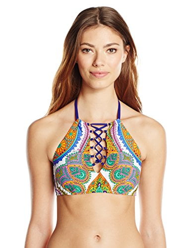 women's high neck swim top