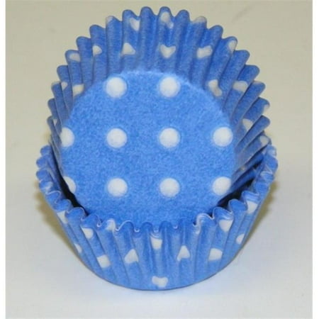 

Viking -275 POLKA DOT LIGHT BLUE 0.75 x 1.38 in. Greaseproof Baking Cup with Polka Dot Design - Light Blue - 1000 Piece