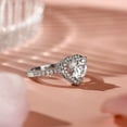 thumbnail image 2 of Eclet Jewels Heart Cut Excellent 1.7 Ct Diamond Ring For Women's - 14K White Gold Over Wedding Anniversary Ring - Stacking Heart Halo Engagement Wedding Ring - Heart Shape Proposal Ring for Women's, 2 of 8