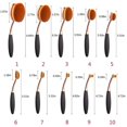 thumbnail image 2 of Juego de brochas de maquillaje Yoseng, 10 piezas, cepillo de dientes ovalado profesional, 2 of 7