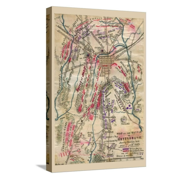 Art.com Battle of Gettysburg No.3 Stretched Canvas Print Wall Art, 12" x 18"