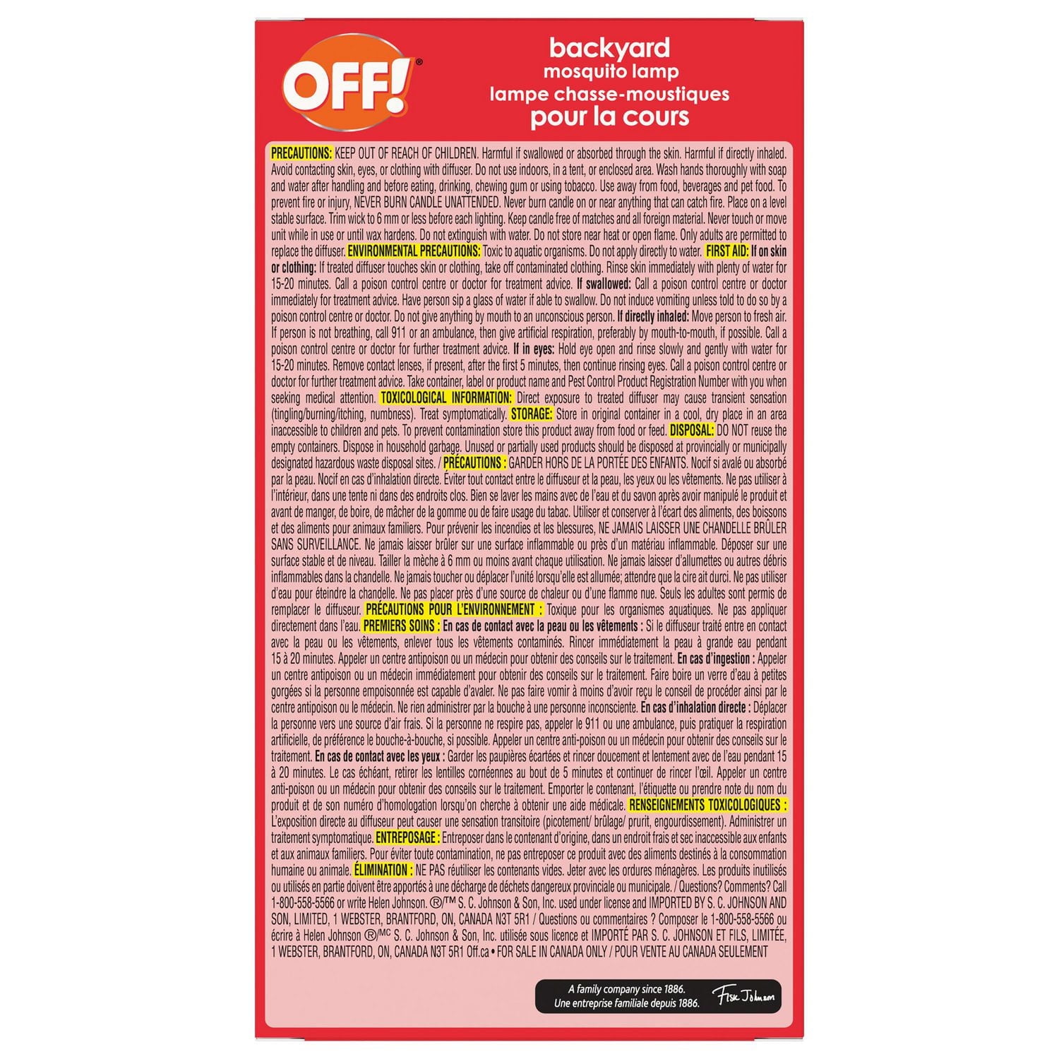 OFF!® recharges lampe chasse-moustiques pour la cours 2 Recharges