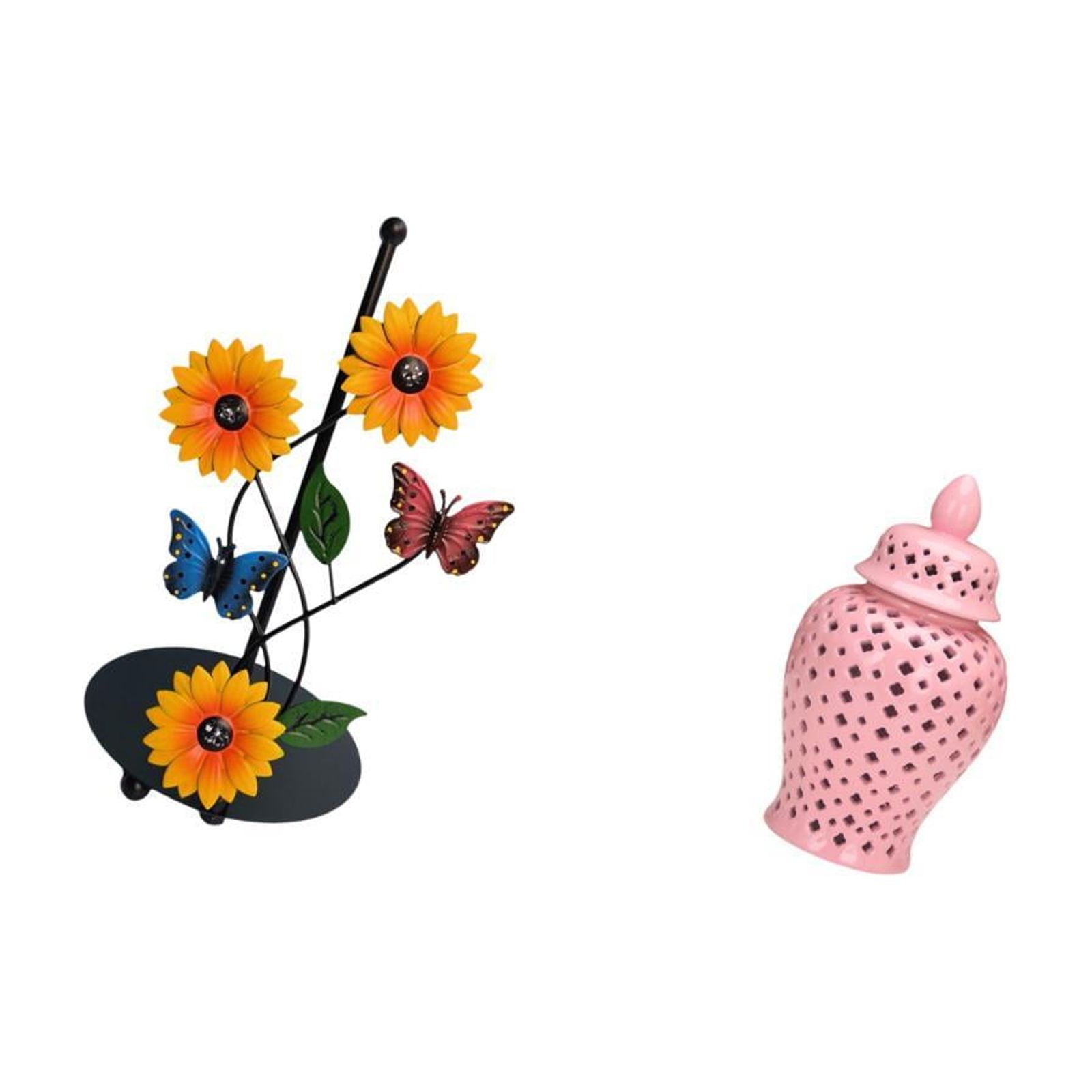 Fiocias Ceramic Paper Towel Holder Vase Non Slip Vertical Tissue Rack Porcelain Decorative Jar Storage Lid Floral Arrangement Ornament Flower Display