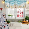 thumbnail image 6 of 2 Pack Valances for Windows, Blue Summer Beach Window Valances for Living Room/Bedroom/Bathroom, Coastal Starfish Shell Nautical Ocean Light Filtering Kitchen Curtain Valance 42"W x18" L, 6 of 9