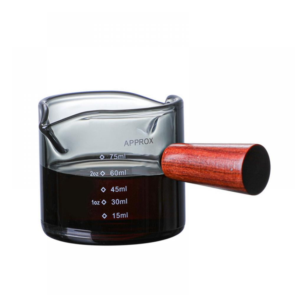 Espresso Measuring Cup, 75ML Double Spouts Espresso Shot Glass, Triple