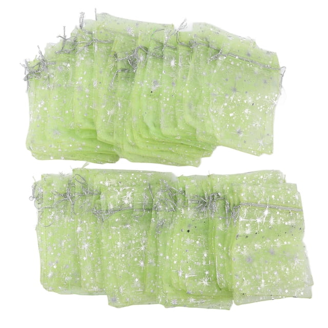 Drawstring Sheer Mesh Bag, Transparent Mesh Bags For Party Light Green