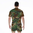 thumbnail image 2 of Green And Brown Camouflage Short Sleeve Men'S Rompers Casual Summer Jumpsuits Outfit, 2 of 4