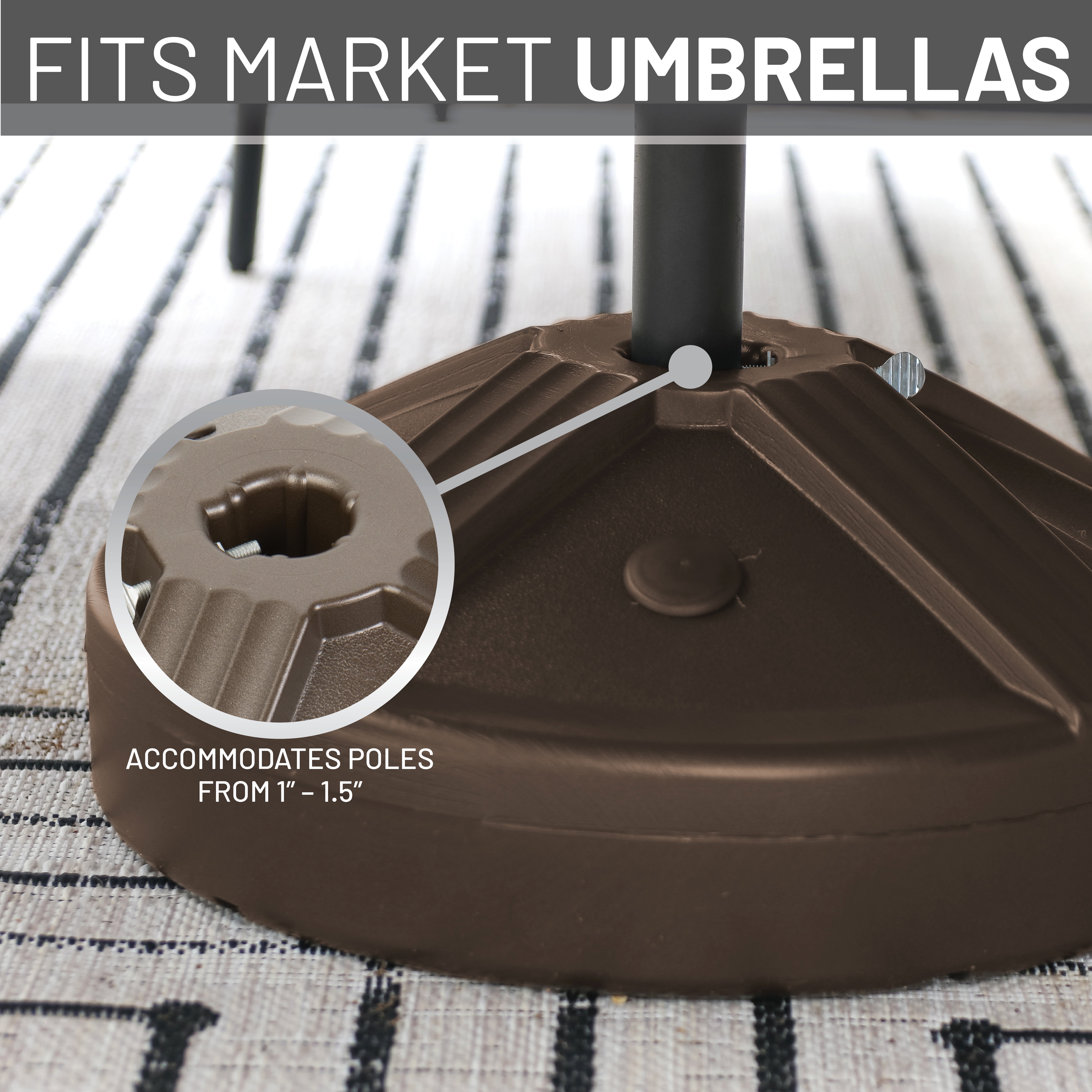 US Weight Fillable Umbrella Base Designed to be Used With a Patio Table (Bronze)