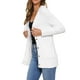 thumbnail image 4 of Suéter cárdigan casual INSPIRE CHIC para mujer, tejido trenzado, largo, de moda, para otoño e invierno, color blanco, 4 of 6