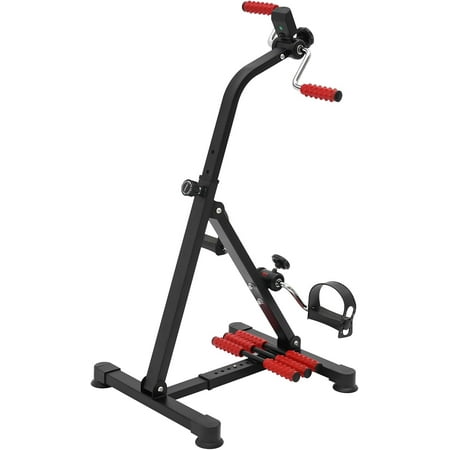 Pedal Exerciser Bike Fitness Bike with LCD Screen Adjustable Height(31.1-36.61 in) Knee Pedal Trainer for Seniors Elder 110 lbs Load Capacity