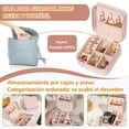 thumbnail image 2 of 22 Pcs Organizadora de Joyero de Viaje, 10x10cm Alajeros Joyeria Mujer, Alhajero de Viaje de PU, Mini Joyeros Organizadores Portátil para Anillos, Pendientes, Collares y Brazaletes (Rosa), 2 of 7