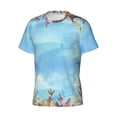 thumbnail image 5 of Vsdgher Sea and Fish Print Men's Dry Fit Mesh Athletic Shirts Moisture Wicking Tennis T-Shirt Tops, 5 of 9