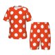 thumbnail image 1 of Balery Orange And White Polka Dot1 Conjunto de Pijama Infantil de Manga Corta con Estampado – Ropa de Dormir de Algodón Suave-Small, 1 of 6