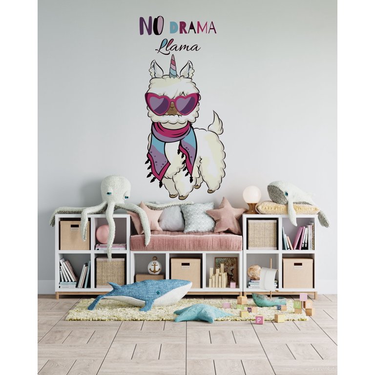 CustomVinylDecor 'No Probllama' Vinyl Wall Decal With Llama — Removable Sticker For Bedroom, Playroom, Nursery