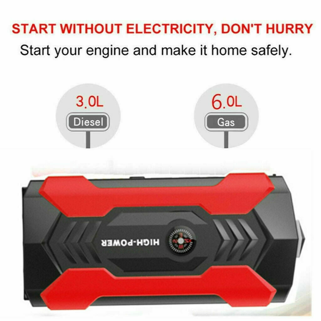 Airkoul 99800mAh Portable 800A Peak Current, Car Jump Starter, Black and Red