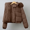 thumbnail image 2 of Levmjia Women's Faux Fur Hooded Puffer Jacket Lined Warm Winter Coat Zip Up Quilted Outerwear with Pockets, 2 of 9