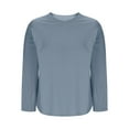 thumbnail image 6 of VBVC No Boundarie Women's Soft Solid Slimming Pullover,Crewneck Long Sleeve Shirts Blouse For Women,Womens Waffle Knit Tops,Blue,Size XXL, 6 of 8