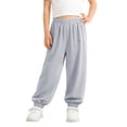 thumbnail image 3 of SGFCWSX Girls Sweatpants Elastic Waist Soft Loose Fit Jogger Pants with Elastic Cuffs for Kids Gray Size 7 Years, 3 of 6